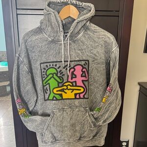 RSQ Gray Hoodie with Colorful Graphic